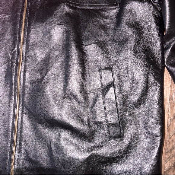 Men’s Midnight Velvet Vintage Black Men’s Leather Jacket Size XXL Zip Up Pockets - Picture 2 of 12